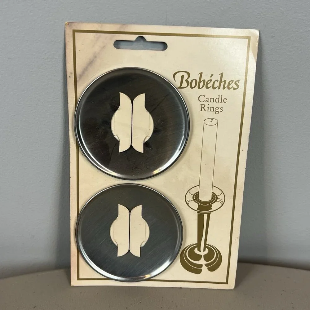 Bobeches Candle Rings Metal Silver‎ Tone Set of 2 Pier 1 Imports